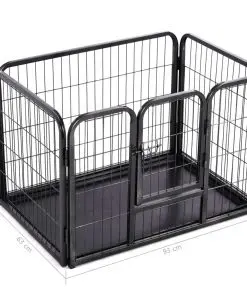 vidaXL Puppy Playpen Steel 93x63x61cm