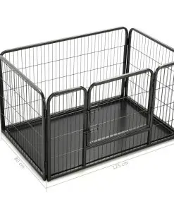 vidaXL Puppy Playpen Steel 125x80x70 cm