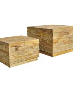 vidaXL Coffee Table Set 2 Piece Solid Teak