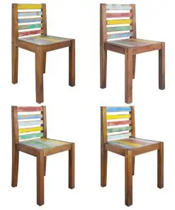 vidaXL Dining Chairs 4 pcs Solid Reclaimed Boat Wood