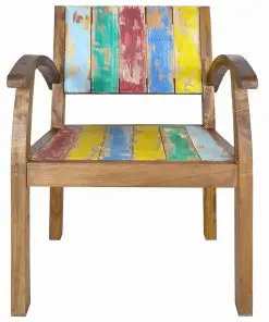vidaXL Armchair Solid Reclaimed Boat Wood