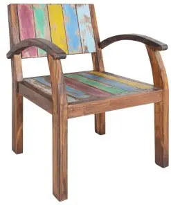 vidaXL Armchair Solid Reclaimed Boat Wood