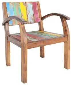 vidaXL Armchair Solid Reclaimed Boat Wood