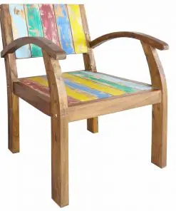 vidaXL Armchair Solid Reclaimed Boat Wood