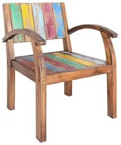 vidaXL Armchair Solid Reclaimed Boat Wood