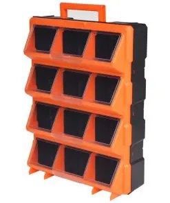 vidaXL Portable Wall-Mountable Toolbox with 12 Compartments