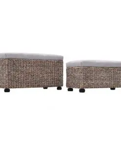 vidaXL Bench Set 2 Pieces Seagrass Grey