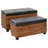 vidaXL Bench Set 2 Pieces Seagrass Brown vidaXL Bench Set 2 Pieces Seagrass Brown