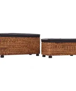 vidaXL Bench Set 2 Pieces Seagrass Brown