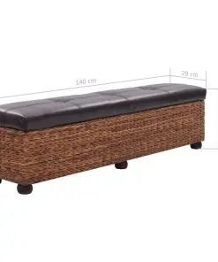 vidaXL Bench Seagrass 140x29x40 cm Brown