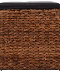 vidaXL Bench with 3 Baskets Seagrass 105x40x42 cm Brown