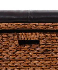 vidaXL Bench with 3 Baskets Seagrass 105x40x42 cm Brown