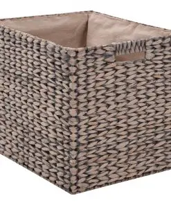 vidaXL Bench with 2 Baskets Seagrass 71x40x42 cm Grey
