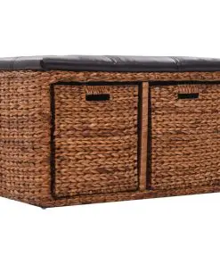 vidaXL Bench with 2 Baskets Seagrass 71x40x42 cm Brown