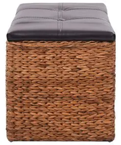 vidaXL Bench with 2 Baskets Seagrass 71x40x42 cm Brown