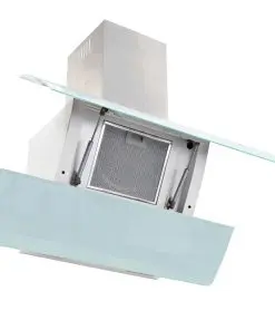 vidaXL Wall Mounted Range Hood Stainless Steel 756 m³/h 90 cm White