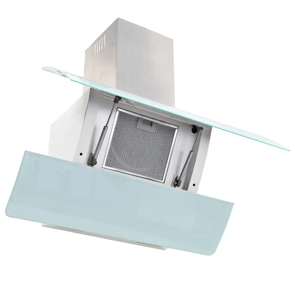vidaXL Wall Mounted Range Hood Stainless Steel 756 m³/h 90 cm White