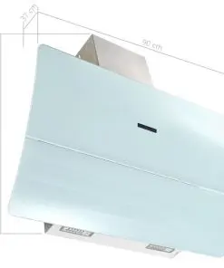 vidaXL Wall Mounted Range Hood Stainless Steel 756 m³/h 90 cm White