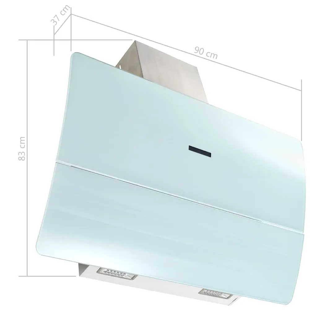 vidaXL Wall Mounted Range Hood Stainless Steel 756 m³/h 90 cm White