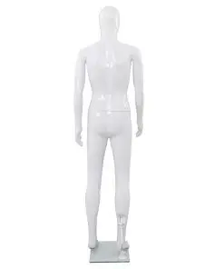 vidaXL Full Body Male Mannequin with Glass Base Glossy White 185 cm