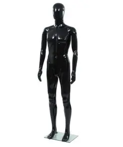 vidaXL Full Body Male Mannequin with Glass Base Glossy Black 185 cm