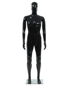 vidaXL Full Body Male Mannequin with Glass Base Glossy Black 185 cm