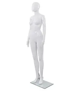 vidaXL Full Body Female Mannequin with Glass Base Glossy White 175 cm