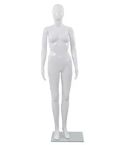 vidaXL Full Body Female Mannequin with Glass Base Glossy White 175 cm