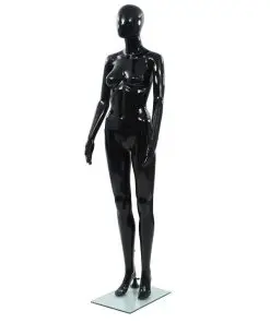 vidaXL Full Body Female Mannequin with Glass Base Glossy Black 175 cm