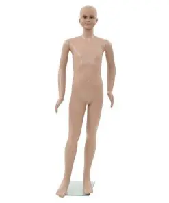 vidaXL Full Body Child Mannequin with Glass Base Beige 140 cm