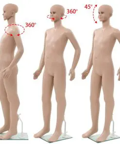 vidaXL Full Body Child Mannequin with Glass Base Beige 140 cm