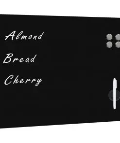 vidaXL Wall Mounted Magnetic Blackboard Glass 80×60 cm