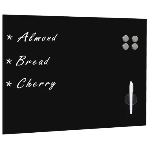 vidaXL Wall Mounted Magnetic Blackboard Glass 80×60 cm