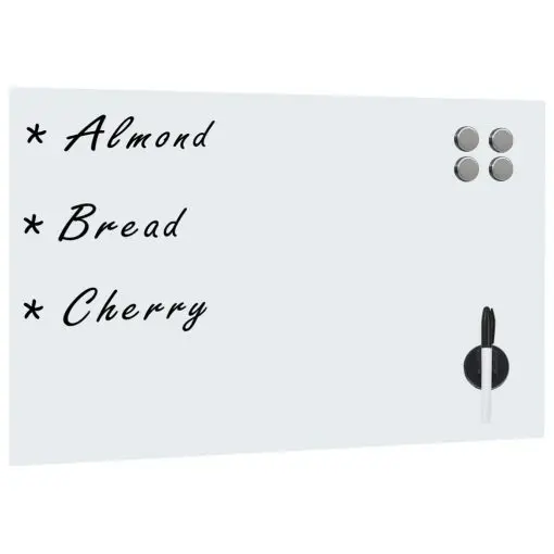 vidaXL Wall Mounted Magnetic Whiteboard Glass 60×40 cm