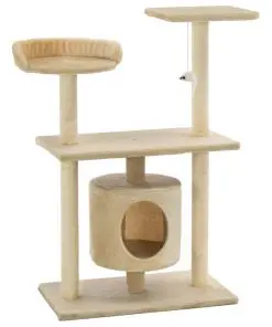 vidaXL Cat Tree with Sisal Scratching Posts 95 cm Beige