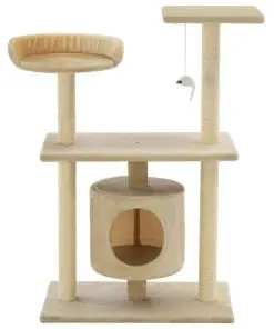 vidaXL Cat Tree with Sisal Scratching Posts 95 cm Beige