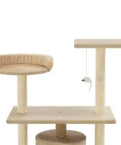 vidaXL Cat Tree with Sisal Scratching Posts 95 cm Beige