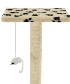 vidaXL Cat Tree with Sisal Scratching Posts 95 cm Beige Paw Prints