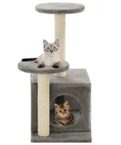 vidaXL Cat Tree with Sisal Scratching Posts 60 cm Grey