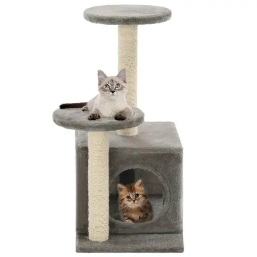 vidaXL Cat Tree with Sisal Scratching Posts 60 cm Grey