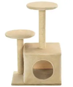 vidaXL Cat Tree with Sisal Scratching Posts 60 cm Beige