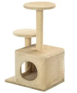 vidaXL Cat Tree with Sisal Scratching Posts 60 cm Beige