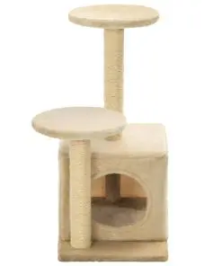 vidaXL Cat Tree with Sisal Scratching Posts 60 cm Beige