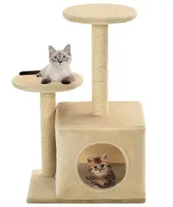 vidaXL Cat Tree with Sisal Scratching Posts 60 cm Beige