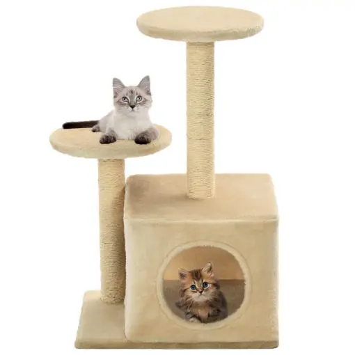 vidaXL Cat Tree with Sisal Scratching Posts 60 cm Beige