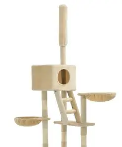 vidaXL Cat Tree with Sisal Scratching Posts 230-260 cm Beige