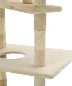 vidaXL Cat Tree with Sisal Scratching Posts 230-260 cm Beige