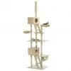 vidaXL Cat Tree with Sisal Scratching Posts 230-260 cm Beige