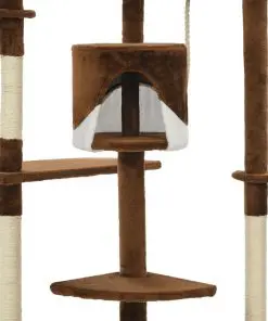 vidaXL Cat Tree with Sisal Scratching Posts 203 cm Brown and White