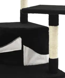 vidaXL Cat Tree with Sisal Scratching Posts 203 cm Black and White